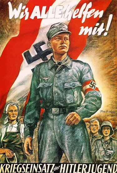 Kriegseinsatz Der Hitlerjugend 1944 | Vintage War Propaganda Posters 1891-1970