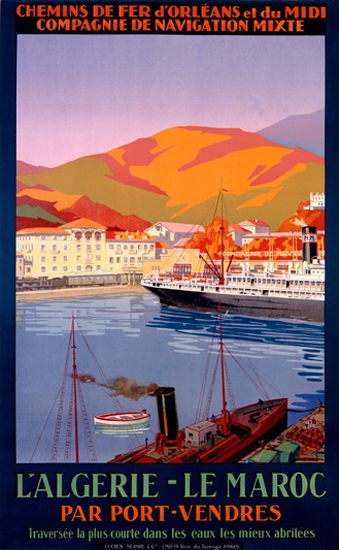 L Algerie Le Maroc Port-Vendres | Vintage Travel Posters 1891-1970