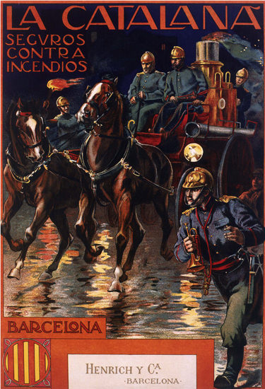 La Catalana Seguros Contra Incendios Barcelona | Vintage Ad and Cover Art 1891-1970