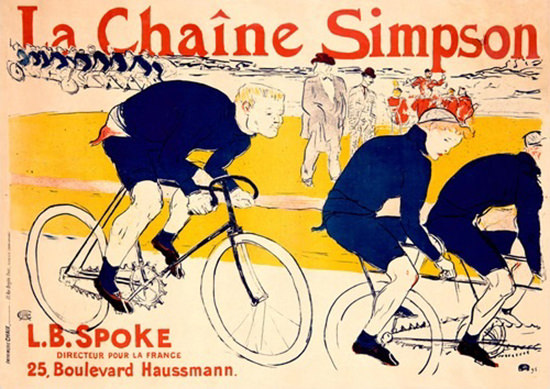 La Chaine Simpson Bike Chains Toulouse Lautrec | Vintage Ad and Cover Art 1891-1970