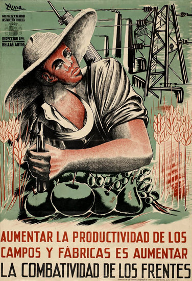 La Combativitad De Los Frentes 1937 Aumentar | Vintage War Propaganda Posters 1891-1970