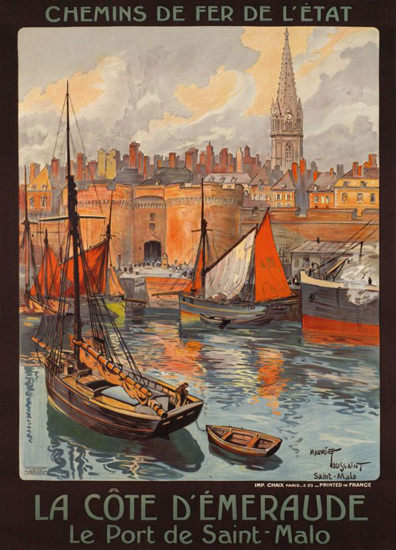 La Cote Emeraude Le Port De St Malo 1920 | Vintage Travel Posters 1891-1970