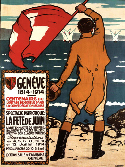 La Fete Du Juin Geneve 1914 Suisse | Vintage Ad and Cover Art 1891-1970