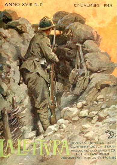 La Lettura Novembre 1918 | Vintage War Propaganda Posters 1891-1970