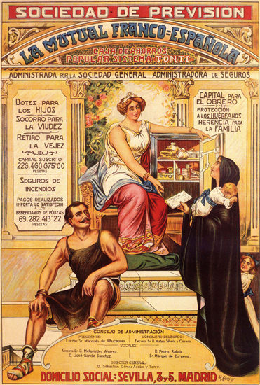 La Mutual Franco-Espanola Spain Espana | Sex Appeal Vintage Ads and Covers 1891-1970