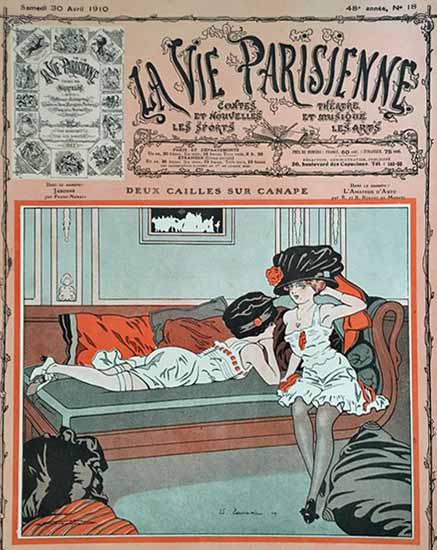 La Vie Parisienne 1910 Deux Cailles Sur Canape Sex Appeal | Sex Appeal Vintage Ads and Covers 1891-1970