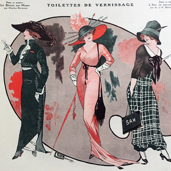 La Vie Parisienne 1911 Vernissage Georges Leonnec crop | Best of Vintage Cover Art 1900-1970