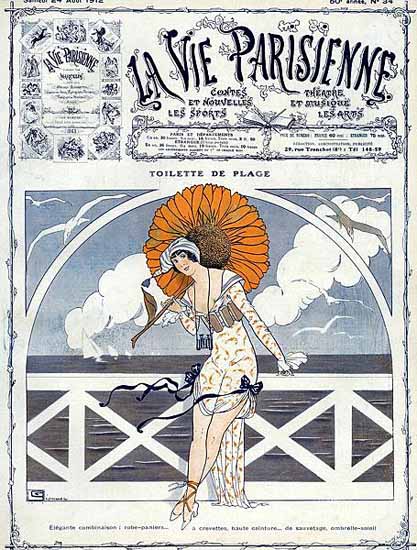 La Vie Parisienne 1912 Toilette De Plage Sex Appeal | Sex Appeal Vintage Ads and Covers 1891-1970