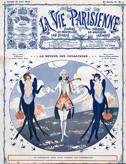 La Vie Parisienne 1913 Le Retour Georges Leonnec Sex Appeal | Sex Appeal Vintage Ads and Covers 1891-1970