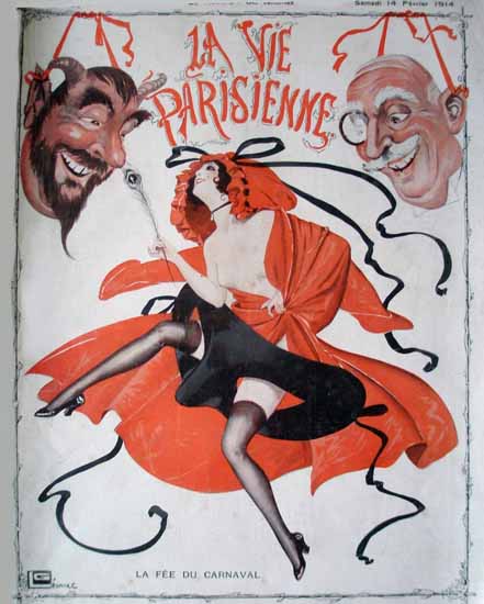 La Vie Parisienne 1914 Fee Du Carnaval Georges Leonnec | La Vie Parisienne Erotic Magazine Covers 1910-1939