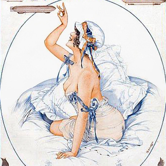 La Vie Parisienne 1915 Epoussette Son Ciel De Lit Cheri Herouard crop | Best of 1891-1919 Ad and Cover Art