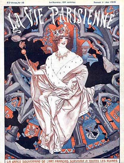 La Vie Parisienne 1915 L Art Francais Survivra Cheri Herouard | La Vie Parisienne Erotic Magazine Covers 1910-1939