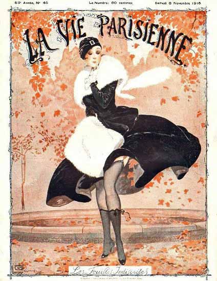 La Vie Parisienne 1915 Les Feuilles Indiscretes Georges Leonnec | La Vie Parisienne Erotic Magazine Covers 1910-1939