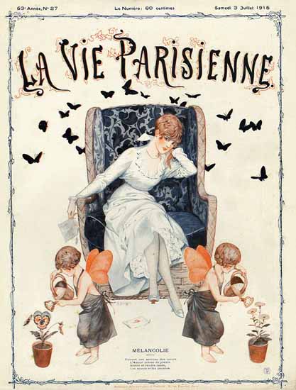 La Vie Parisienne 1915 Melancolie Cheri Herouard | La Vie Parisienne Erotic Magazine Covers 1910-1939