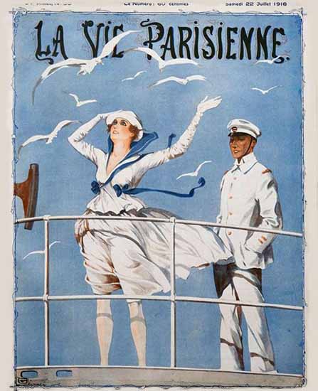 La Vie Parisienne 1916 La Brise Nautique Georges Leonnec | La Vie Parisienne Erotic Magazine Covers 1910-1939