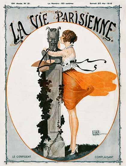 La Vie Parisienne 1916 Le Confident Georges Leonnec Sex Appeal | Sex Appeal Vintage Ads and Covers 1891-1970