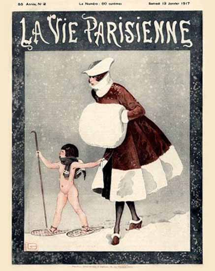 La Vie Parisienne 1917 Janvier Georges Leonnec | La Vie Parisienne Erotic Magazine Covers 1910-1939