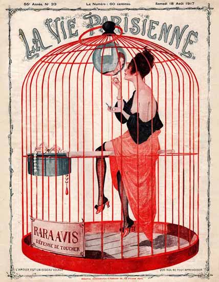 La Vie Parisienne 1917 L Amour Est Un Oiseau Volage Georges Leonnec | La Vie Parisienne Erotic Magazine Covers 1910-1939