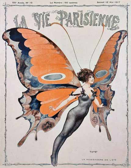 La Vie Parisienne 1917 La Messagere De L Ete Sex Appeal | Sex Appeal Vintage Ads and Covers 1891-1970