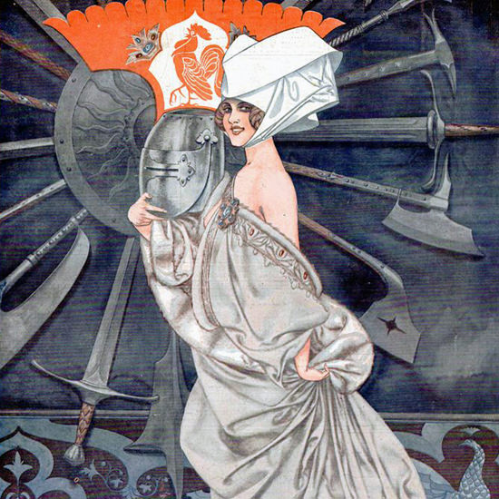 La Vie Parisienne 1917 Le Casque D Un Poilu De 1417 Cheri Herouard crop | Best of Vintage Cover Art 1900-1970