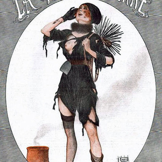 La Vie Parisienne 1917 Le Chasseur D Hirondelles Georges Leonnec crop | Best of 1891-1919 Ad and Cover Art