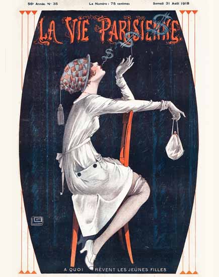 La Vie Parisienne 1918 Jeunes Filles Georges Leonnec Sex Appeal | Sex Appeal Vintage Ads and Covers 1891-1970