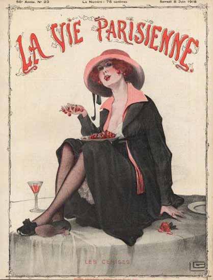 La Vie Parisienne 1918 Les Cerises Georges Leonnec Sex Appeal | Sex Appeal Vintage Ads and Covers 1891-1970