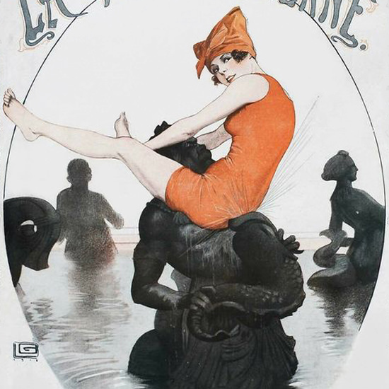 La Vie Parisienne 1918 Paris Port De Mer Georges Leonnec crop | Best of 1891-1919 Ad and Cover Art