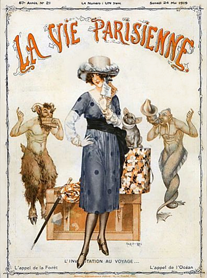 La Vie Parisienne 1919 Au Voyage Cheri Herouard | La Vie Parisienne Erotic Magazine Covers 1910-1939