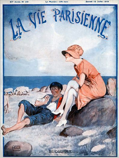 La Vie Parisienne 1919 Bucolique Georges Leonnec | La Vie Parisienne Erotic Magazine Covers 1910-1939