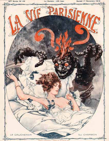 La Vie Parisienne 1919 Le Cauchemar Du Charbon Sex Appeal | Sex Appeal Vintage Ads and Covers 1891-1970