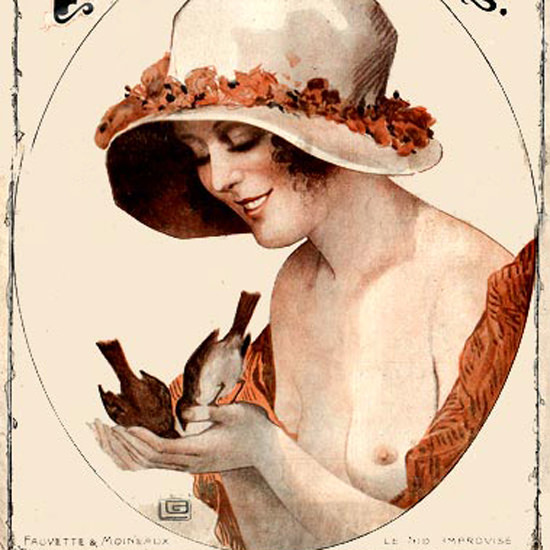 La Vie Parisienne 1919 Le Nid Improvise Georges Leonnec crop | Best of 1891-1919 Ad and Cover Art