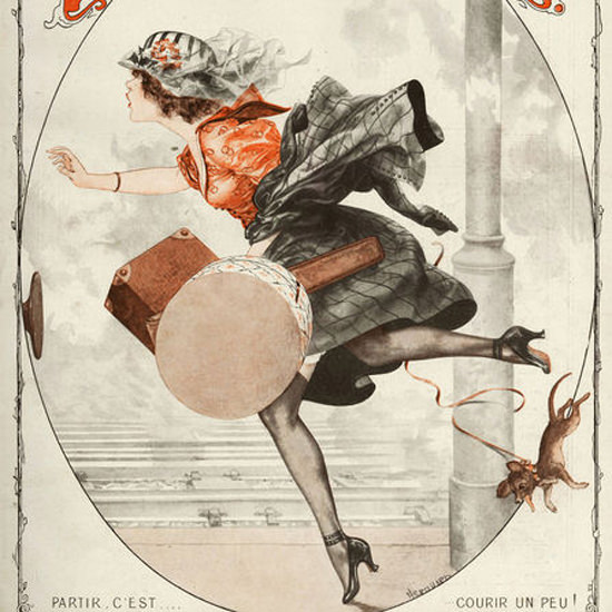 La Vie Parisienne 1919 Partir Courir Un Peu Cheri Herouard crop | Best of 1891-1919 Ad and Cover Art