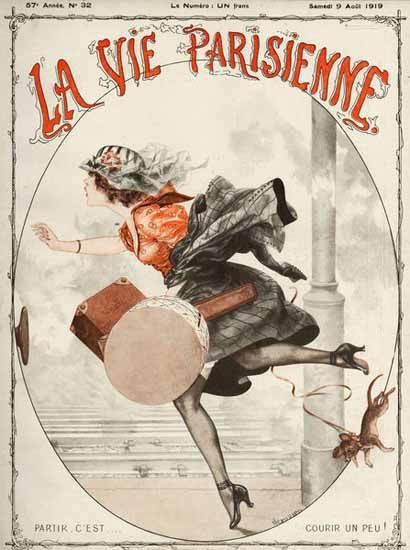 La Vie Parisienne 1919 Partir Courir Un Peu Cheri Herouard | La Vie Parisienne Erotic Magazine Covers 1910-1939