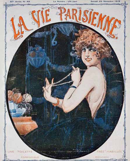 La Vie Parisienne 1919 Une Toilette Tres Habillee Rene Vincent | La Vie Parisienne Erotic Magazine Covers 1910-1939