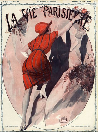 La Vie Parisienne 1920 La Rose Des Alpes Georges Leonnec | La Vie Parisienne Erotic Magazine Covers 1910-1939