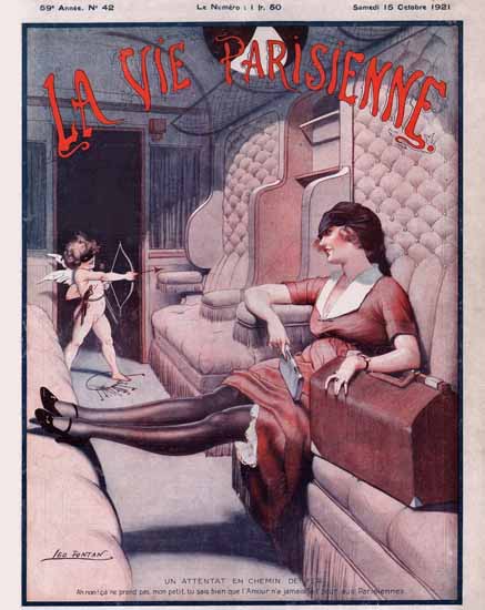 La Vie Parisienne 1921 Attentat En Chemin De Fer Sex Appeal | Sex Appeal Vintage Ads and Covers 1891-1970