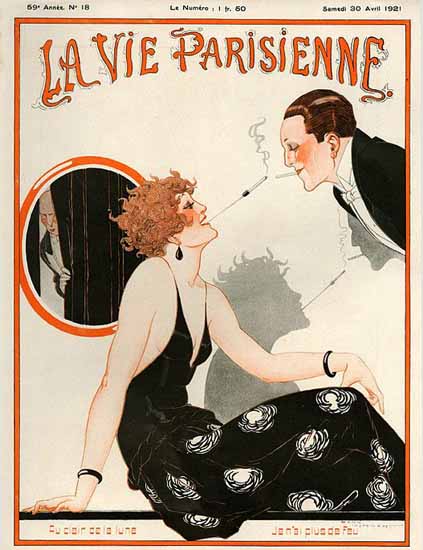 La Vie Parisienne 1921 Au Clair De La Lune Rene Vincent | La Vie Parisienne Erotic Magazine Covers 1910-1939