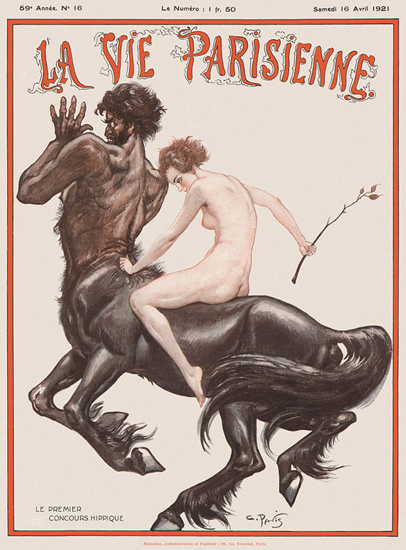 La Vie Parisienne 1921 Centaur Centaurus | Sex Appeal Vintage Ads and Covers 1891-1970