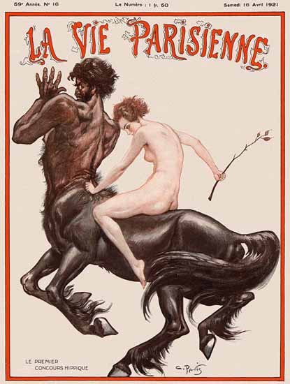 La Vie Parisienne 1921 La Premier Concours Hippique Georges Pavis | La Vie Parisienne Erotic Magazine Covers 1910-1939