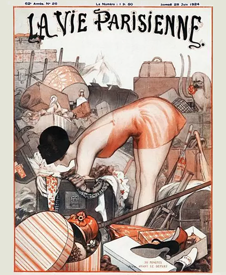 La Vie Parisienne 1924 30 Minutes Avant Le Depart Sex Appeal | Sex Appeal Vintage Ads and Covers 1891-1970