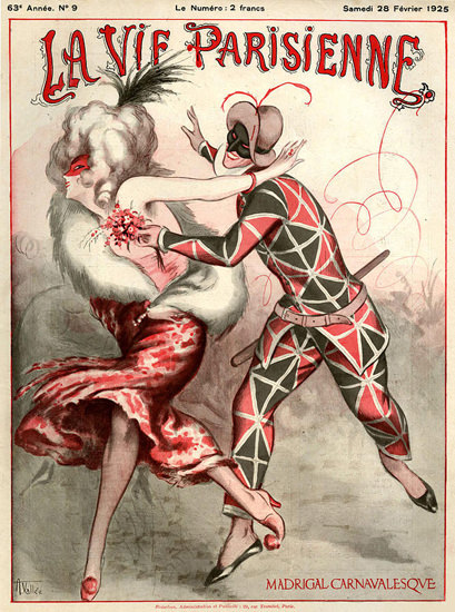 La Vie Parisienne 1925 Buffoon Madrigal Carnaval | Sex Appeal Vintage Ads and Covers 1891-1970