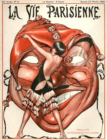 La Vie Parisienne 1926 Petite Dame Leve Le Masque Sex Appeal | Sex Appeal Vintage Ads and Covers 1891-1970