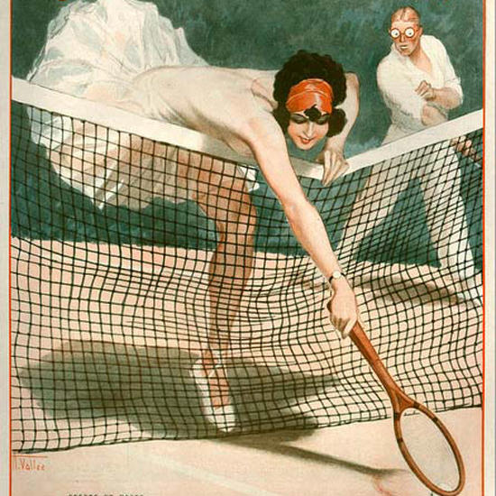 La Vie Parisienne 1926 Tennis Effets Et Poses Armand Vallee crop | Best of Vintage Cover Art 1900-1970