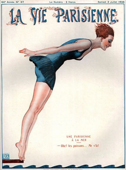 La Vie Parisienne 1926 Une Parisiennen A La Mer Sex Appeal | Sex Appeal Vintage Ads and Covers 1891-1970