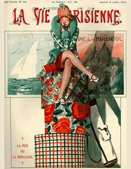 La Vie Parisienne 1927 La Mer Ou La Montagne Georges Leonnec | La Vie Parisienne Erotic Magazine Covers 1910-1939