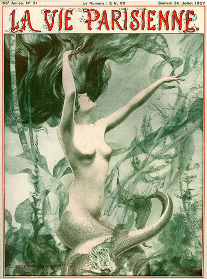 La Vie Parisienne 1927 Mermaid Les Baigneurs | Sex Appeal Vintage Ads and Covers 1891-1970