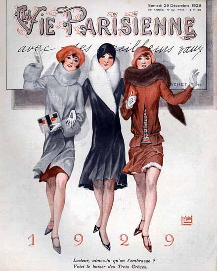 La Vie Parisienne 1928 Avec Les Meilleurs Voeux 1929 Sex Appeal | Sex Appeal Vintage Ads and Covers 1891-1970