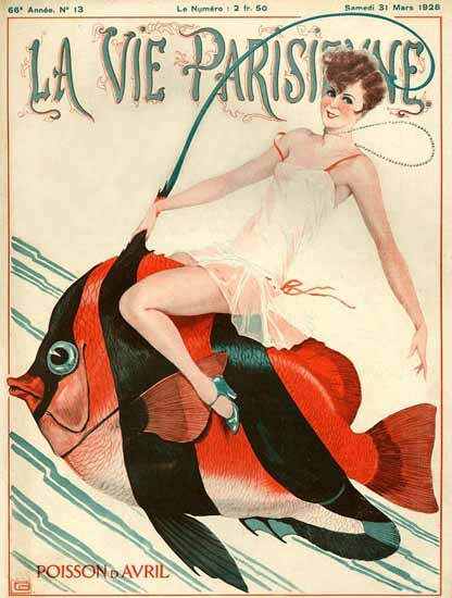 La Vie Parisienne 1928 Poisson D Avril Sex Appeal | Sex Appeal Vintage Ads and Covers 1891-1970