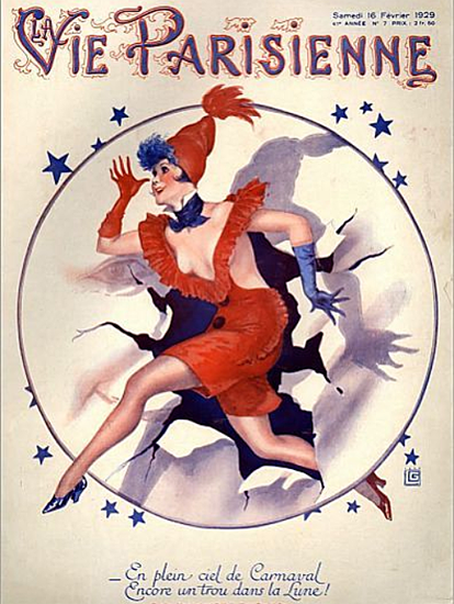 La Vie Parisienne 1929 En Plein Ciel De Carnaval Georges Leonnec | La Vie Parisienne Erotic Magazine Covers 1910-1939